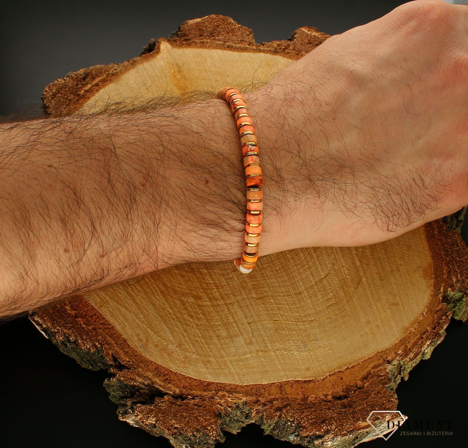 Bransoletka męska Nomination Instict Jasper Pomarańczowy 027927 086.jpg